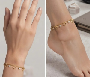 Dainty Link Heart & Stone 2-in-1