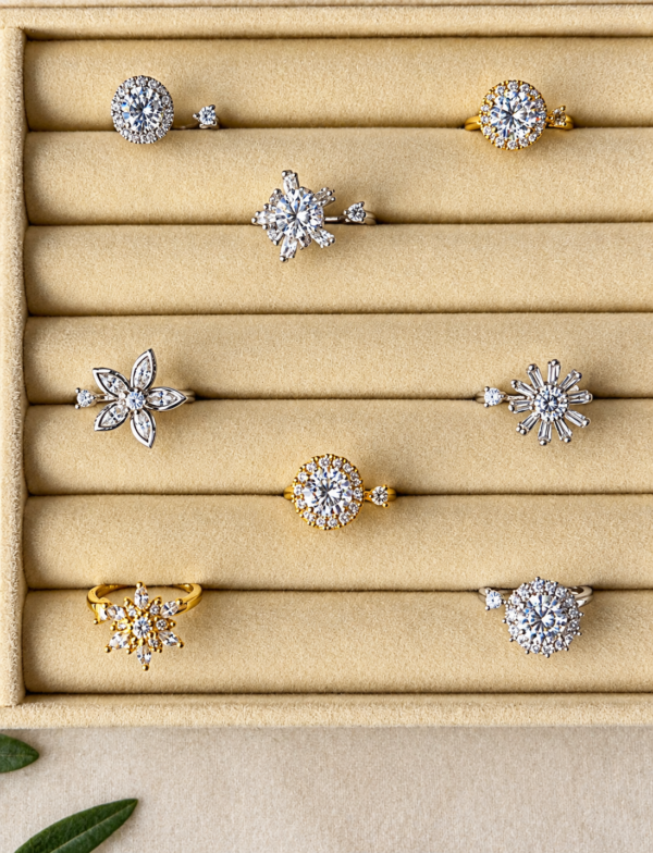 Sparkling Jewelry on Velvet Tray